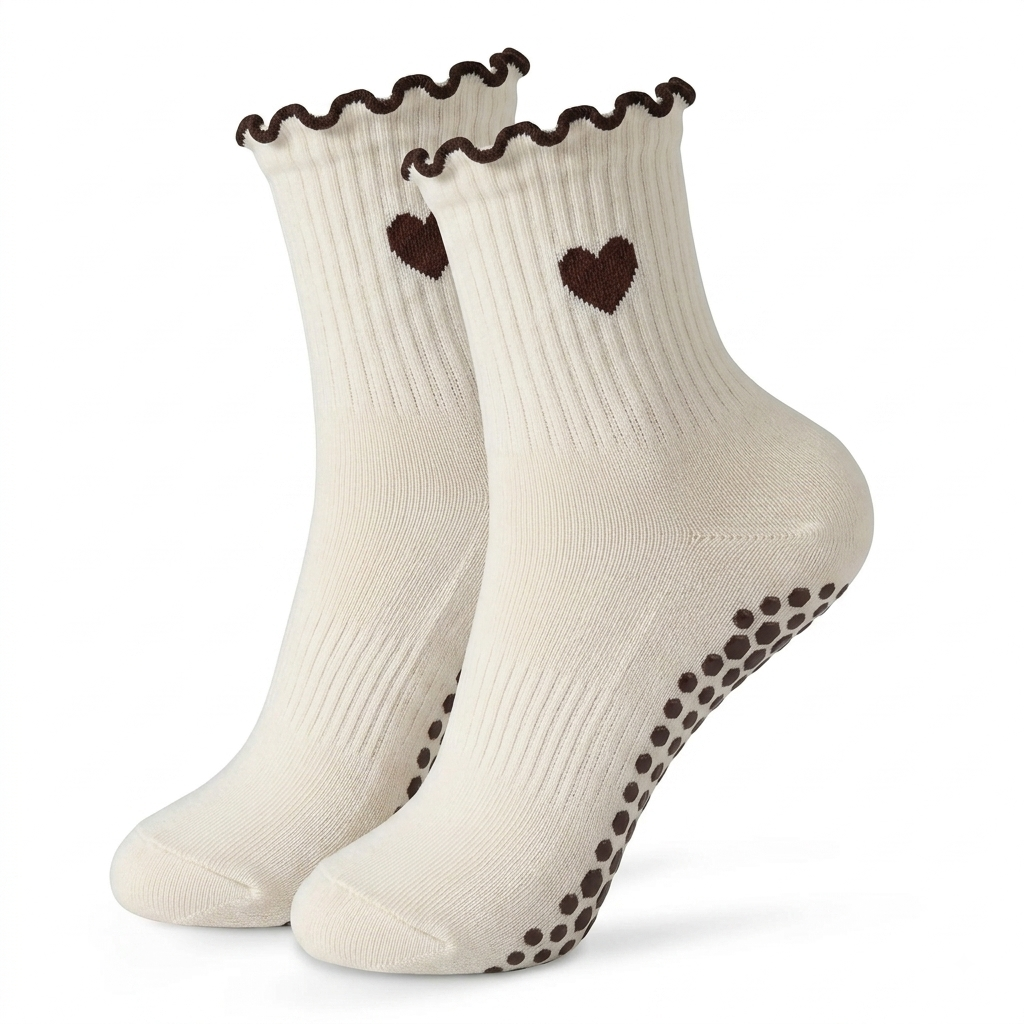 Chaussettes Cœur Crème