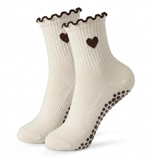 Chaussettes Cœur Crème